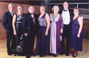 President-Elect Tony Orpwood & Christine; President Chris Hedges & Hazel; Assistant Governor Jan Dash; Past President John Hawkins & Margaret